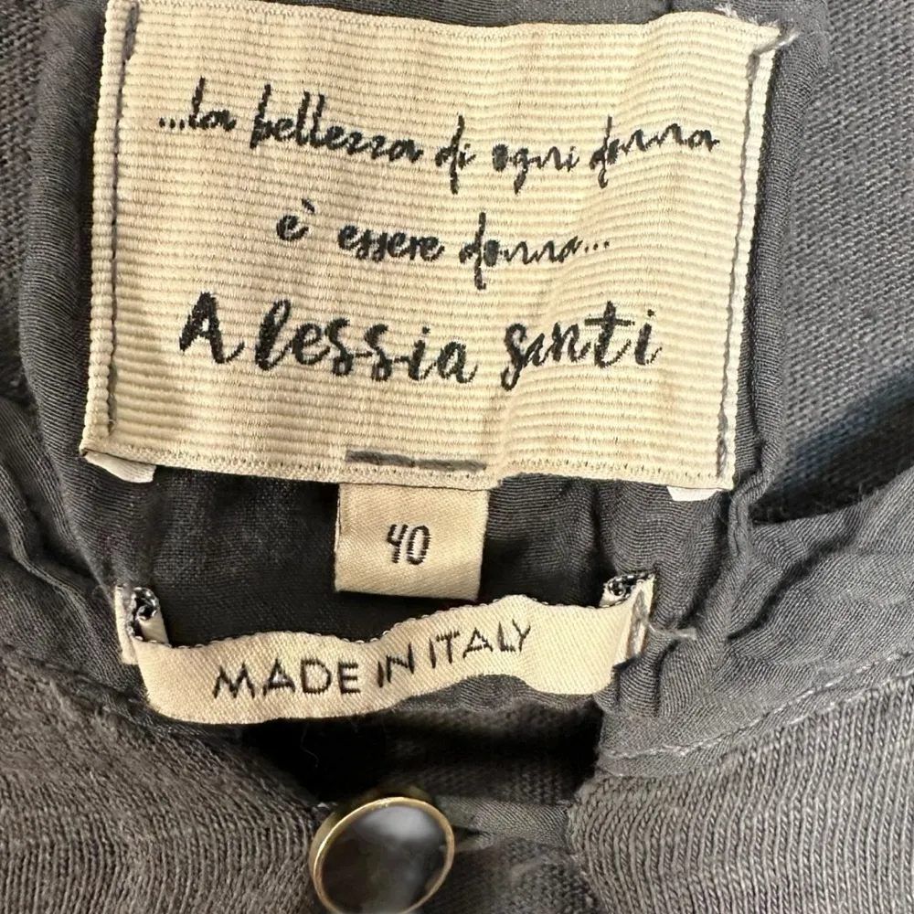 Alessia Santi Italian Subversive Artsy LagenLook Lightweight Peplum Top Large 40 Gray - Image 9