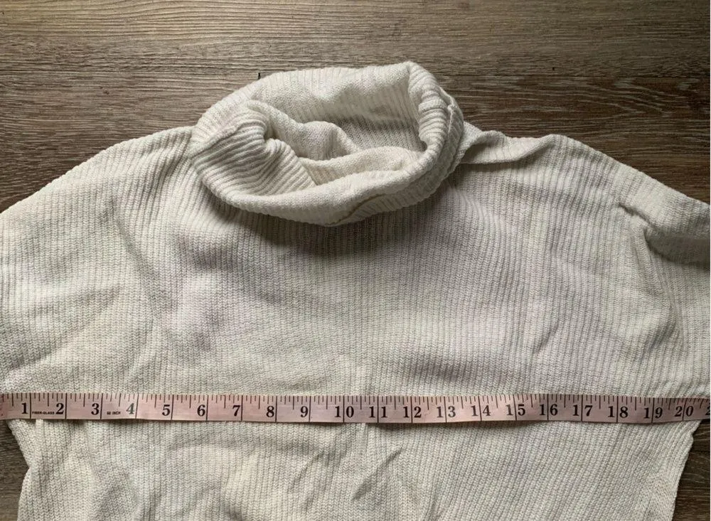 Trouvé Cream Turtleneck Sweater Cashmere Blend L Size L - Image 3