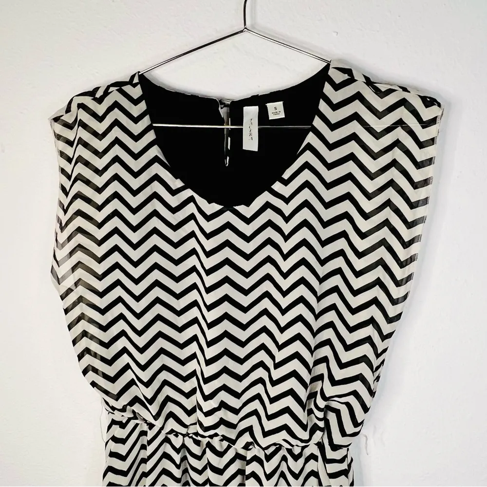 Tacera Short Sleeve Mesh Stripe Dress Work to Weekend Minimalist Size Small - Image 4