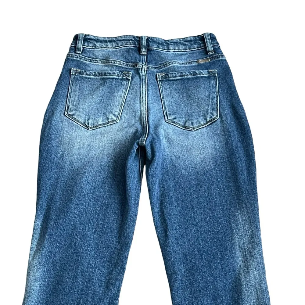 KanCan Renton High Rise Slim Straight Jeans Women’s Size 5/26 Distressed Blue - Image 7