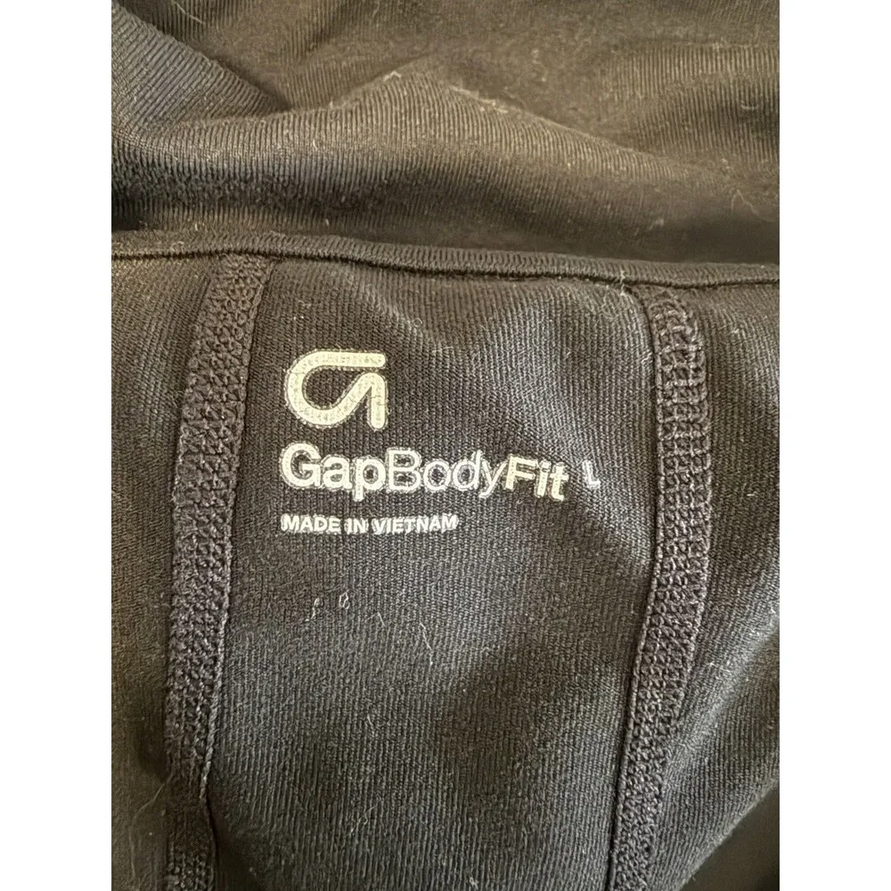 Gap Body Fit collared Jacket Size Large Black Full Zip Jersey Pockets Athleisure - Image 7