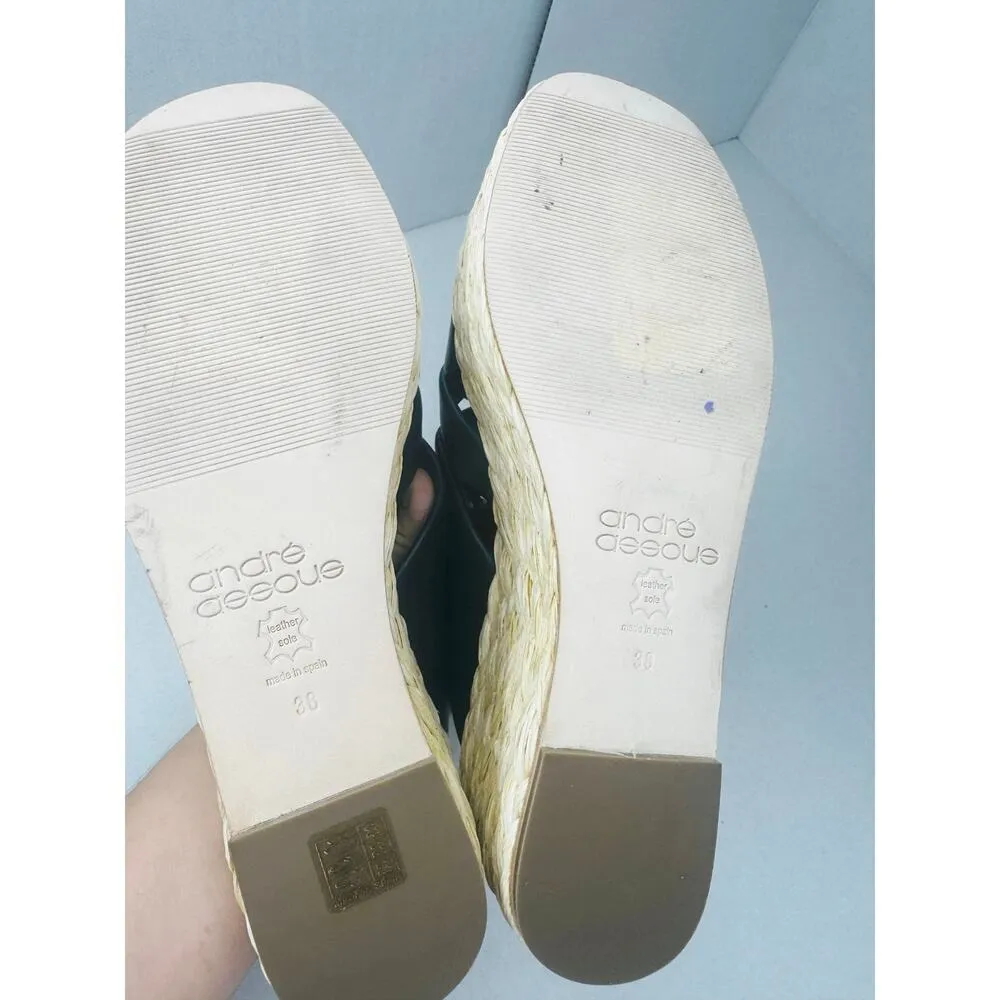 Andre Assous Calesa Crossover Strap Slip on Espadrille Sandals in Navy size 38 Blue - Image 6