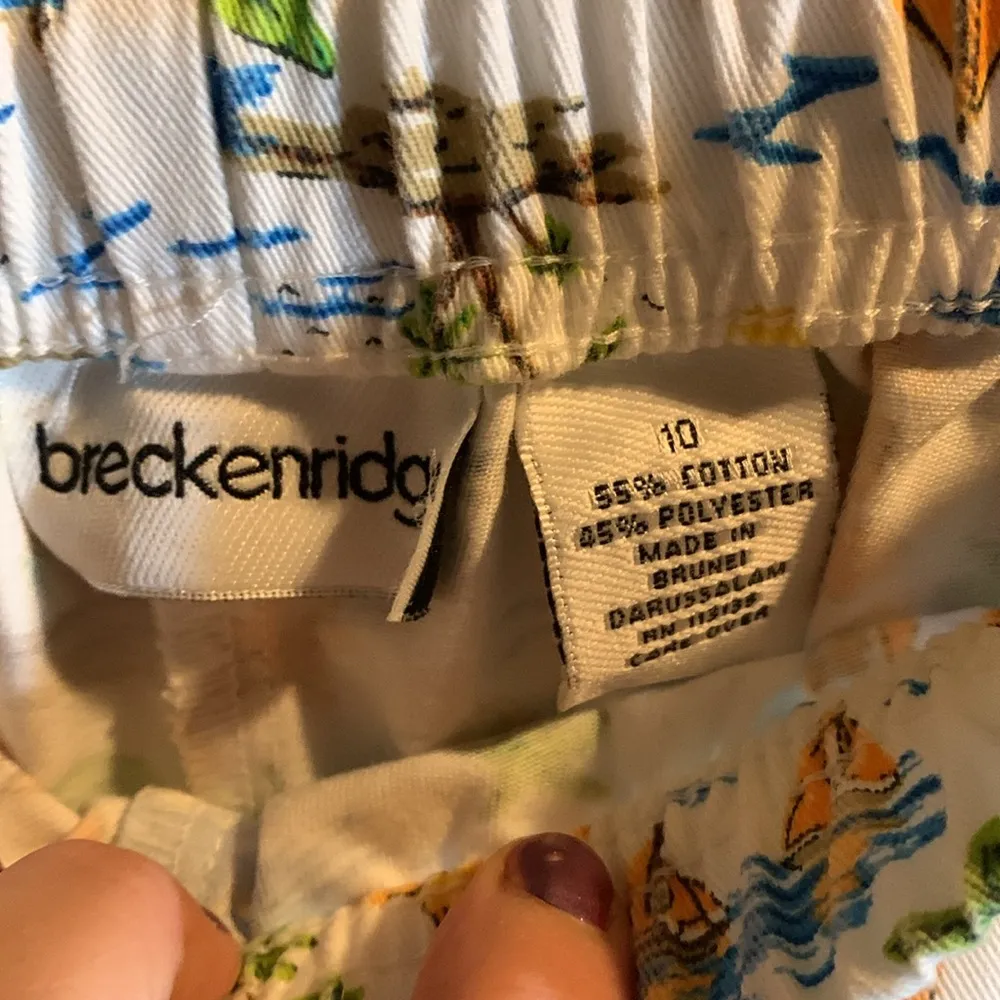 Vintage Breckenridge Tropical Print Crop Pants size 10 - Image 3