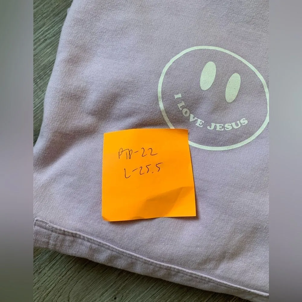 I Love Jesus Hoodie Sweatshirt Lilac Purple White Size M Size M - Image 9