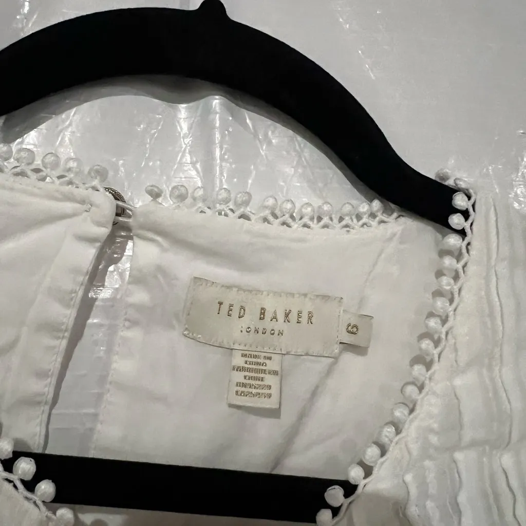 Ted Baker Ivory Silais Double Frill Blouse Size 6 US $325 White - Image 4