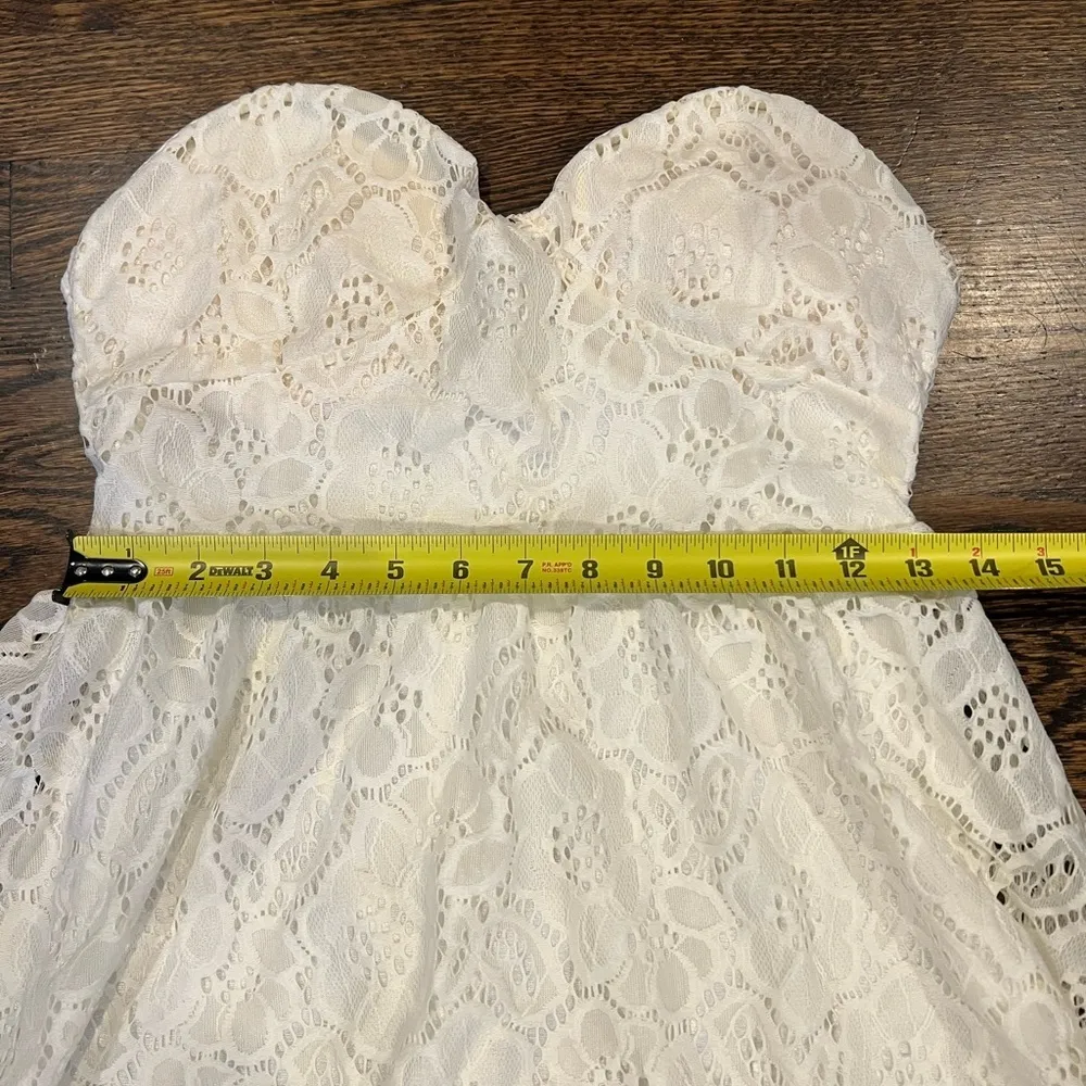 Choies White Lace Strapless Sweetheart Neckline Dress‎ Large Coquette Coastal - Image 7