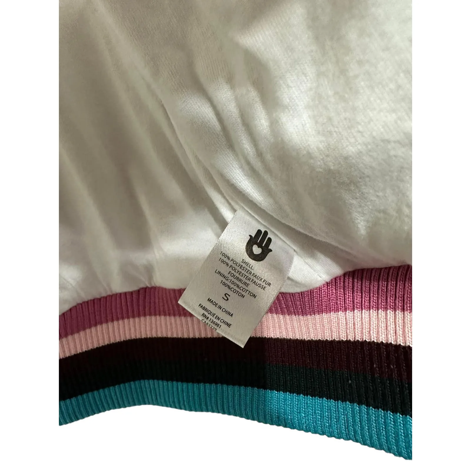 Spiritual Gangster Trust The Universe Furry Fleece Bomber Jacket Size Small‎ - Image 5