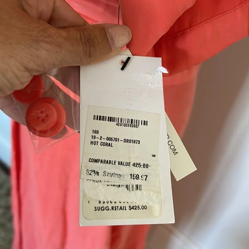 NWT‎ Equipment Femme Coral Dress. Size 6 Silk/Viscose Blend Pink - Image 6