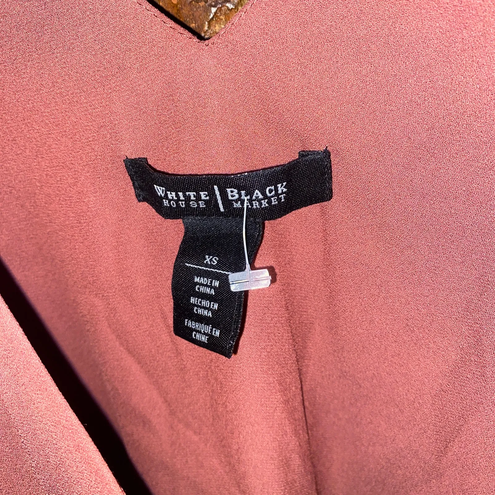 White House Black Market WHBM Rust Red 2 Piece Poncho Tank Blouse Womens Size XS - Image 5