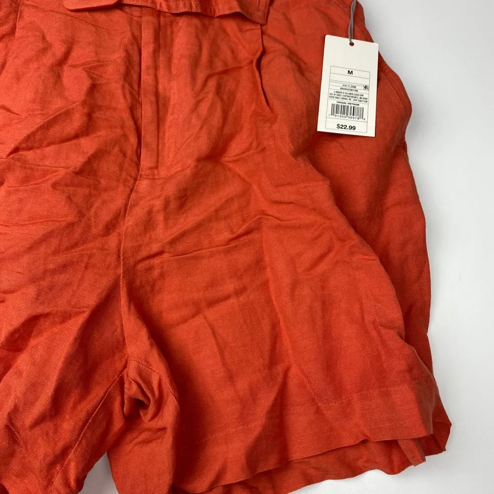 A New Day Orange Linen Blend Shorts NWT Size M - Image 7