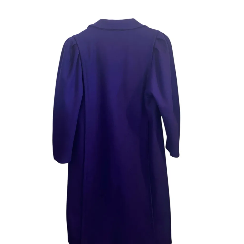Vintage Capri Purple Wool Coat Satin Lined Double breasted Made USA - Image 4