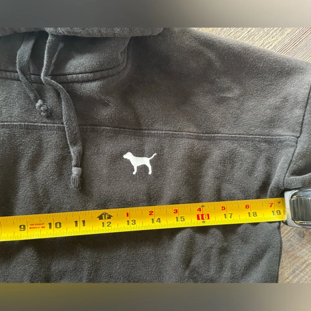 PINK Victoria’s Secret Cowl Neck Black pull over Hoodie with Long Sleeves XS TP - Image 5