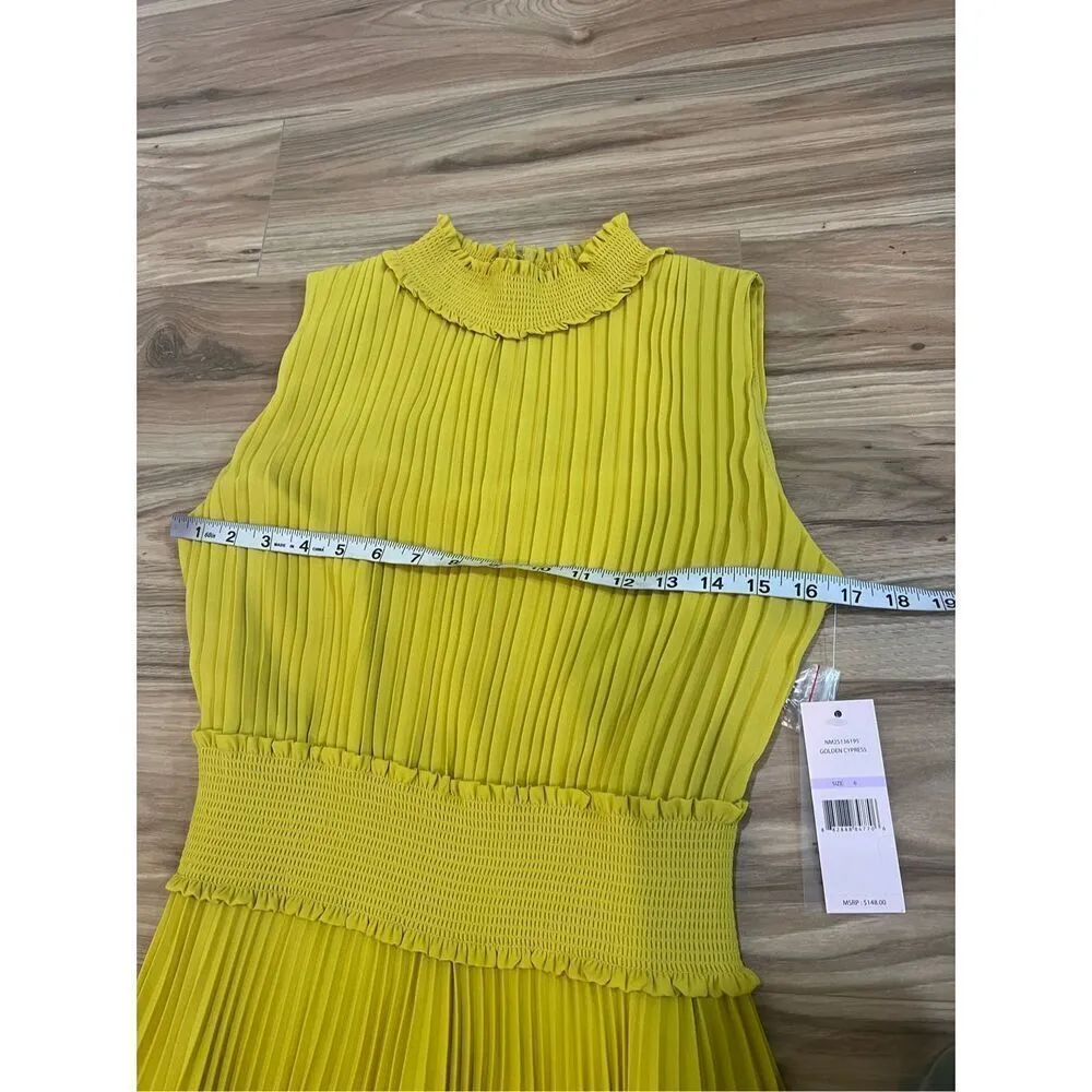 Nanette Lepore NWT Yellow Pleated / Smocked Dress Size 6 - Image 2