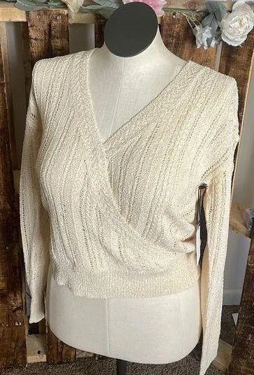 ASTR the label top woman’s cream long sleeve shirt tunic NWT sz medium - Image 11