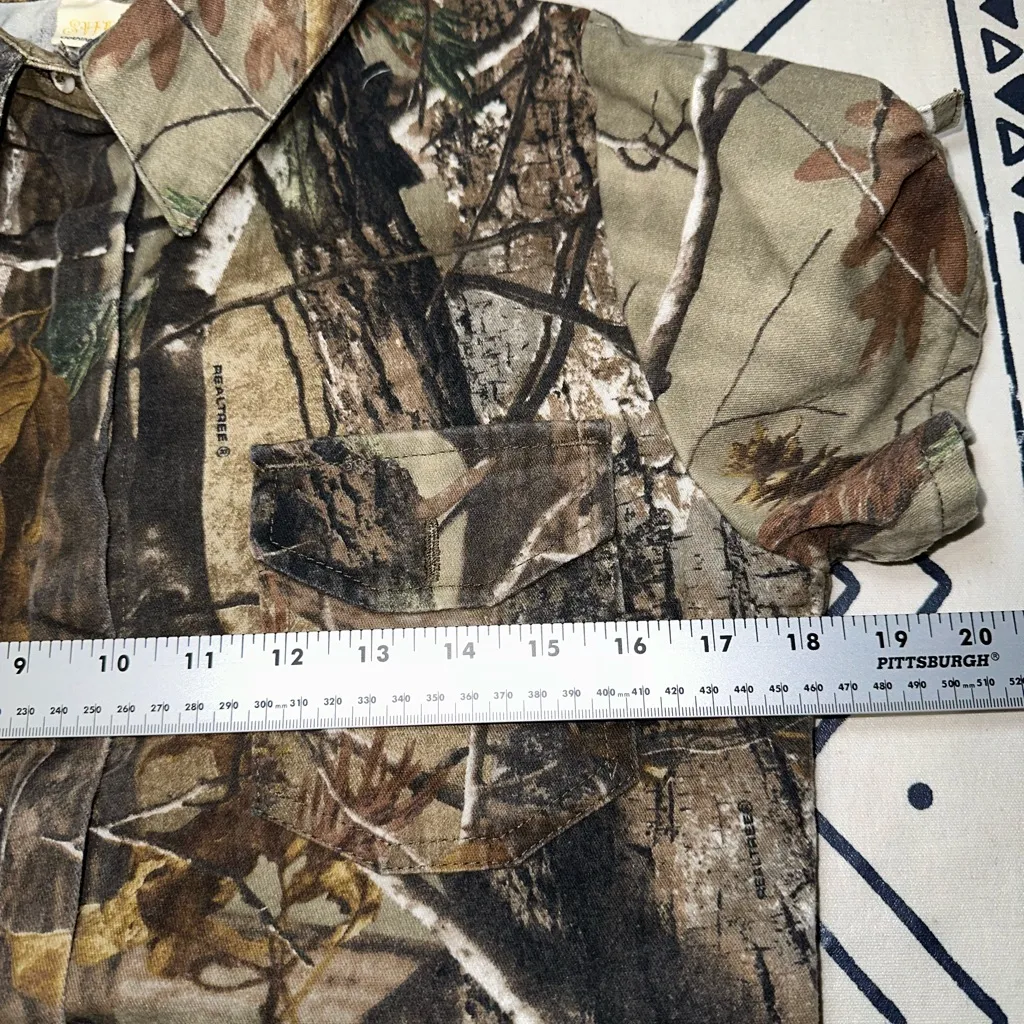 SHE Safari Outdoor REALTREE Camo Short Sleeve Button‎ Down Shirt Size XSmall - Image 6