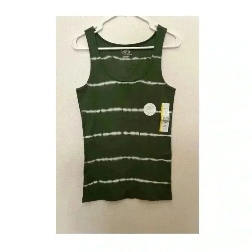 🆕Green Amber Tie Dye Ribbed Tank🆕 Green Size L - Image 5