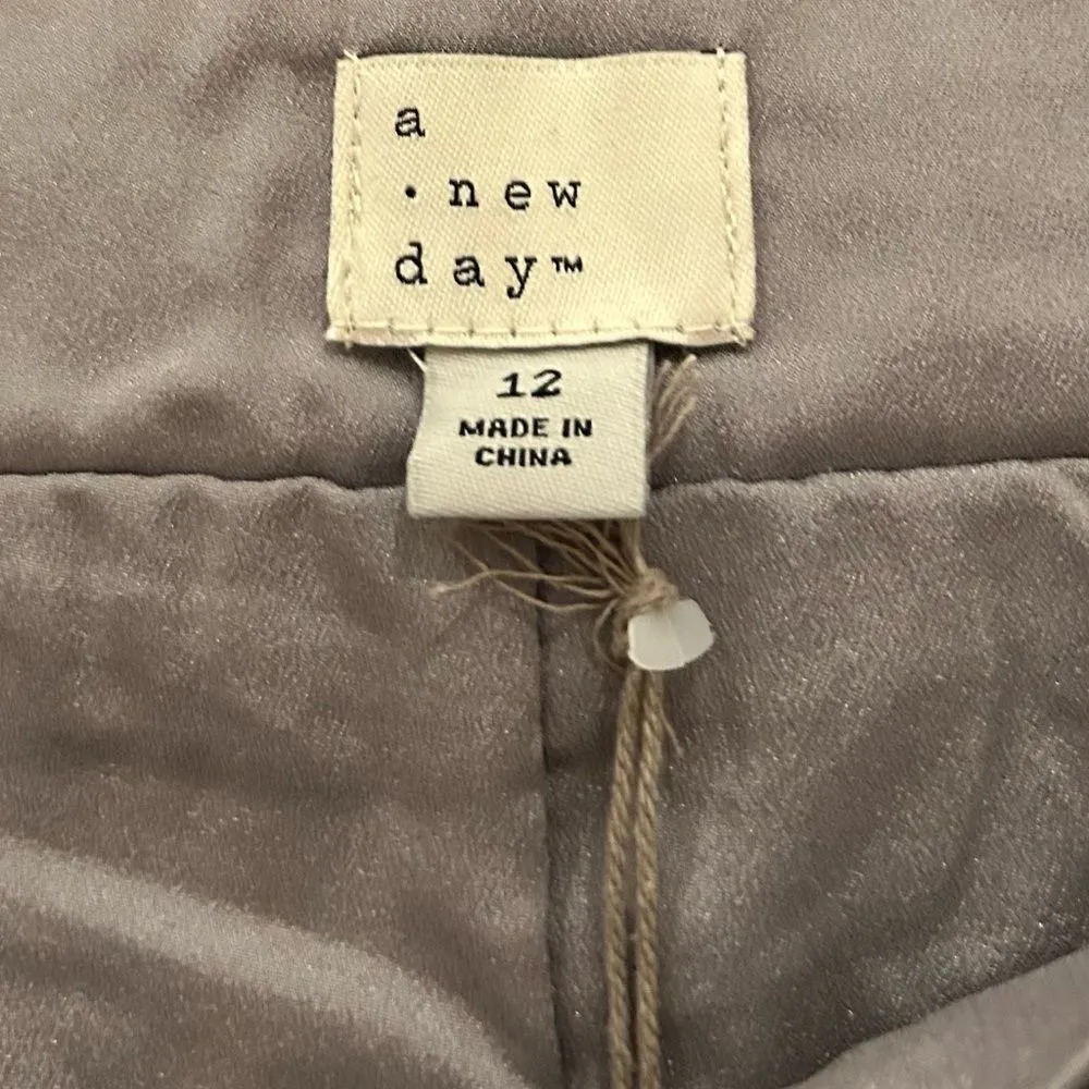 A New Day Women's Relaxed Leg High Rise Silver Sequin Trouser Pants Size 12 NEW - Image 13