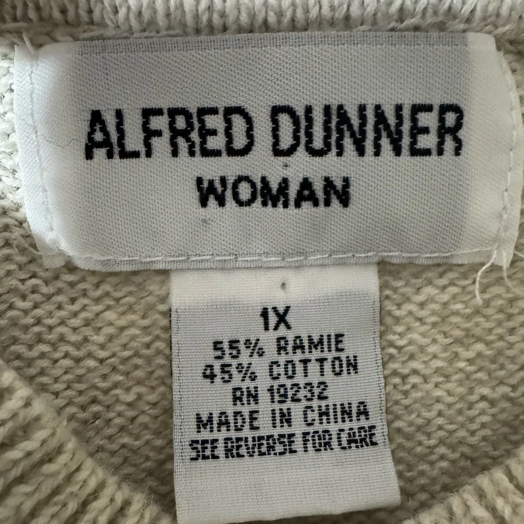 Vintage‎ Floral Embroidered Mock Neck Sweater beaded beige teacher 1X Purple - Image 3