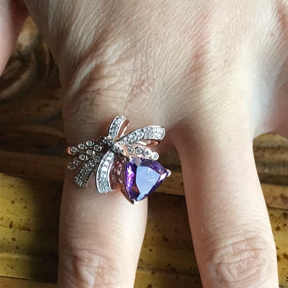 Moroccan Amethyst Sterling Silver Size 10 Purple - Image 9