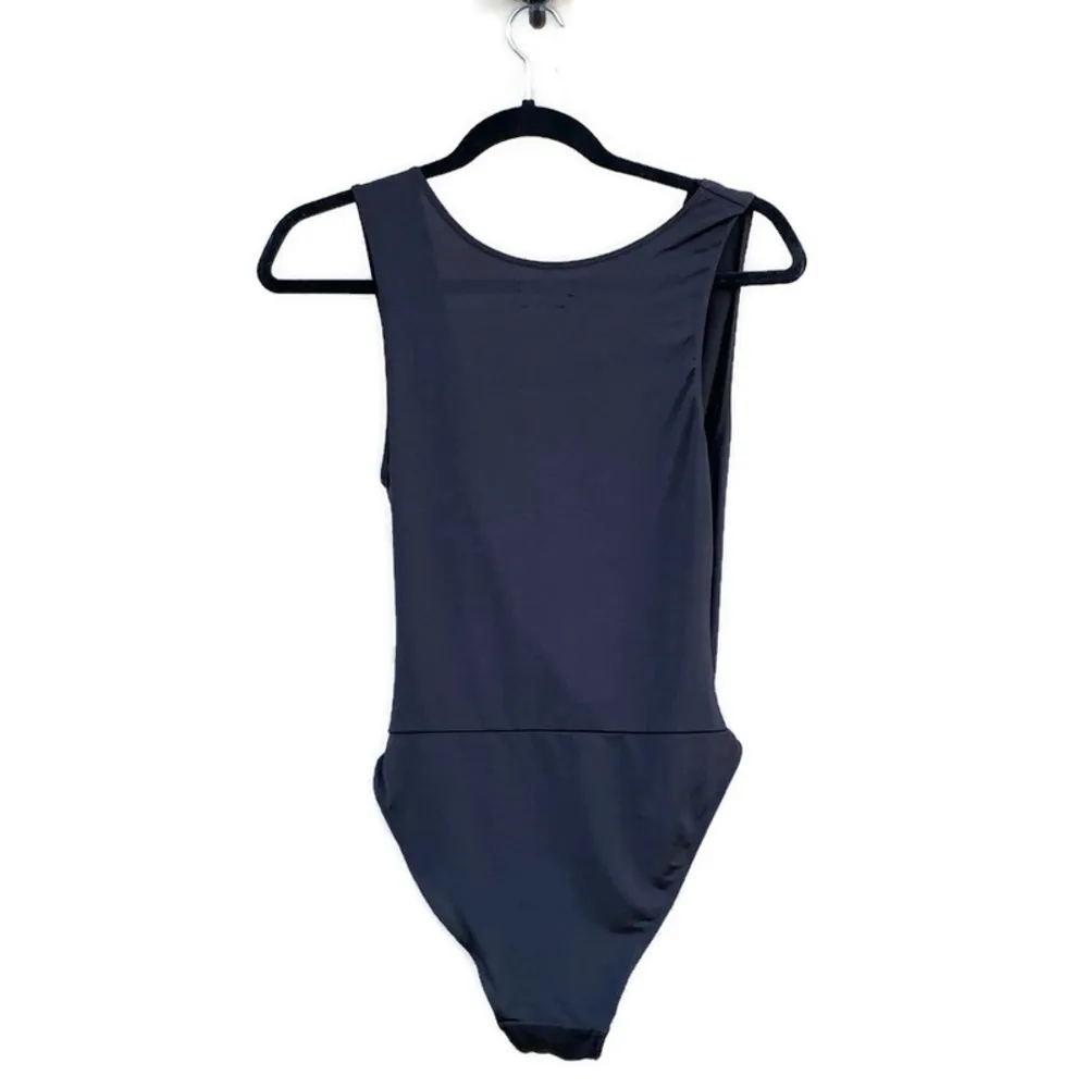 Out From Under Urban Outfitters Drape Front Black Tank Bodysuit Medium - Image 2