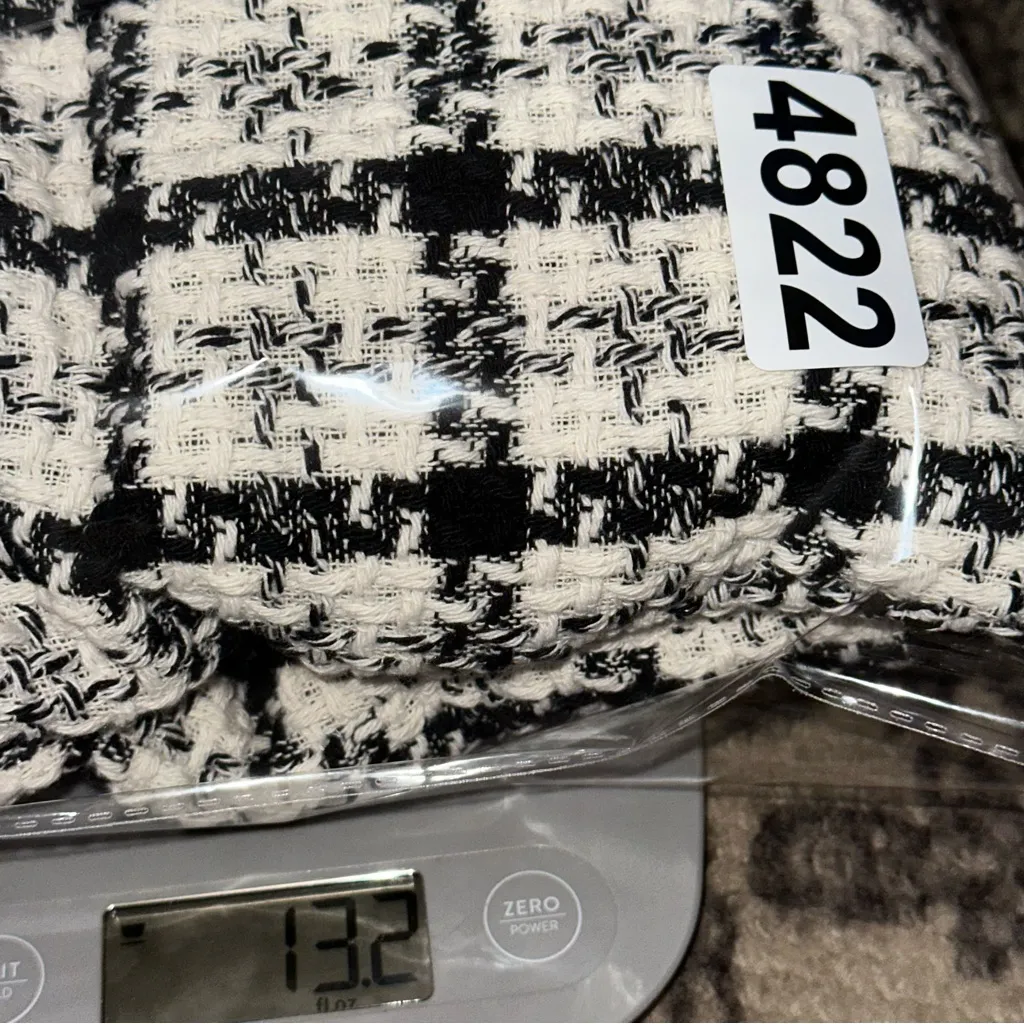 Femme Fatale NWT Women’s XS Black White Plaid Cotton Blend Tweed Jacket Blazer - Image 10