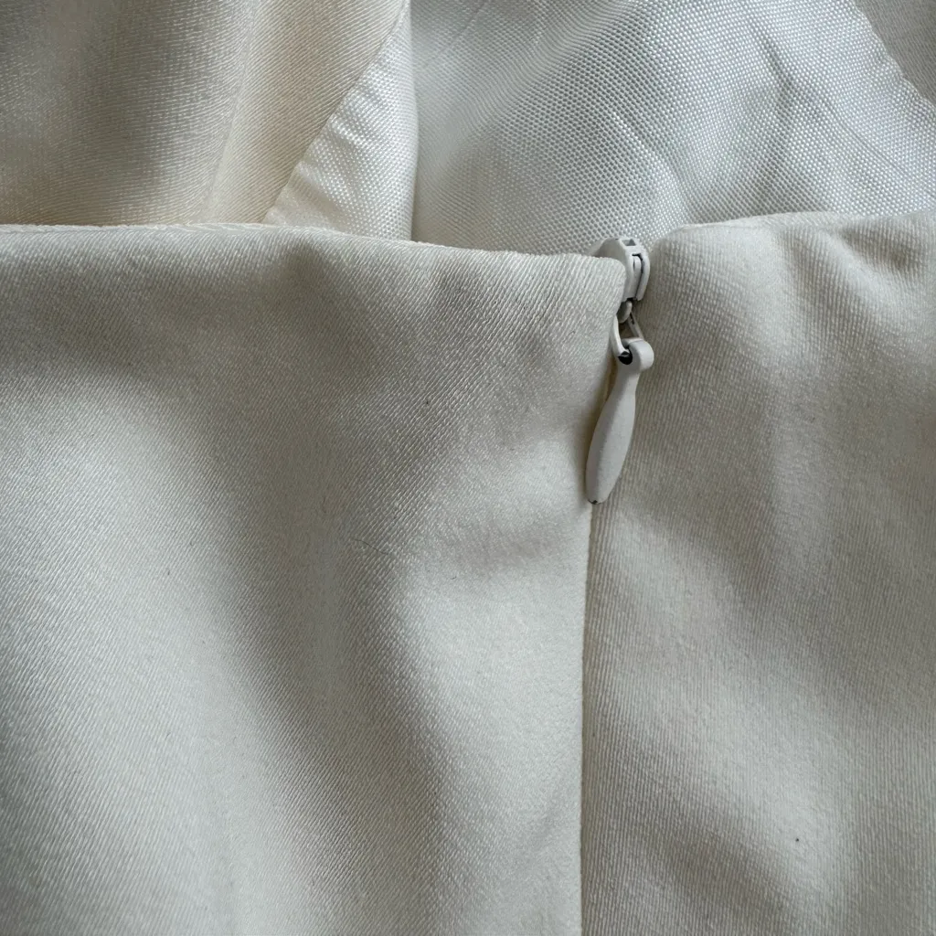 White House Black Market white wide leg lined Trousers size 2 Made in USA preppy - Image 4