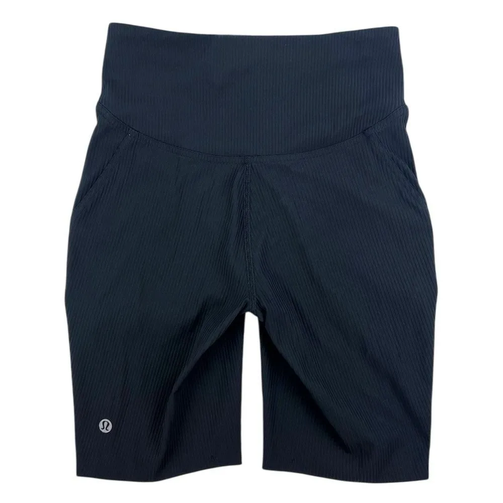 Lululemon Base Pace 8” High Rise Black Ribbed Shorts 4 - Image 3