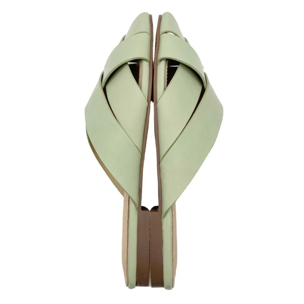 NEW Mi.iM Reece Woven Leather Mint Green Pistachio Open Toe Slide Size 7.5 NWOB - Image 10