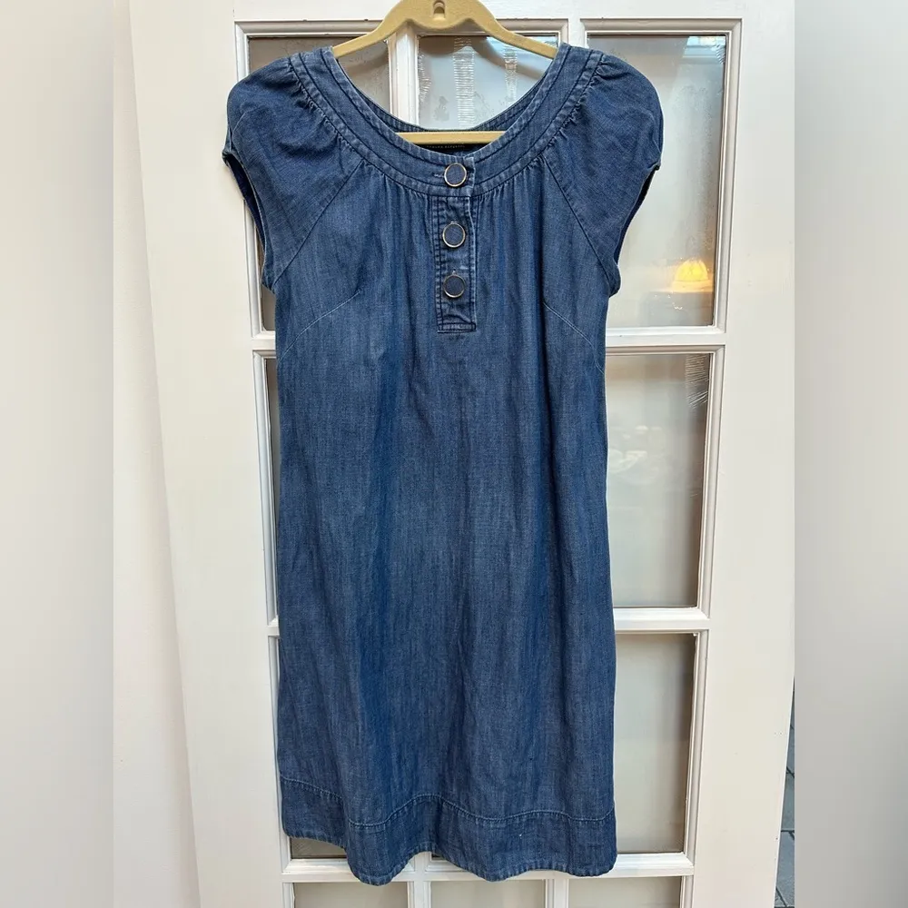 Vintage Banana Republic Y2K Blue Denim Cotton Shift Dress Women’s Size XS - Image 14