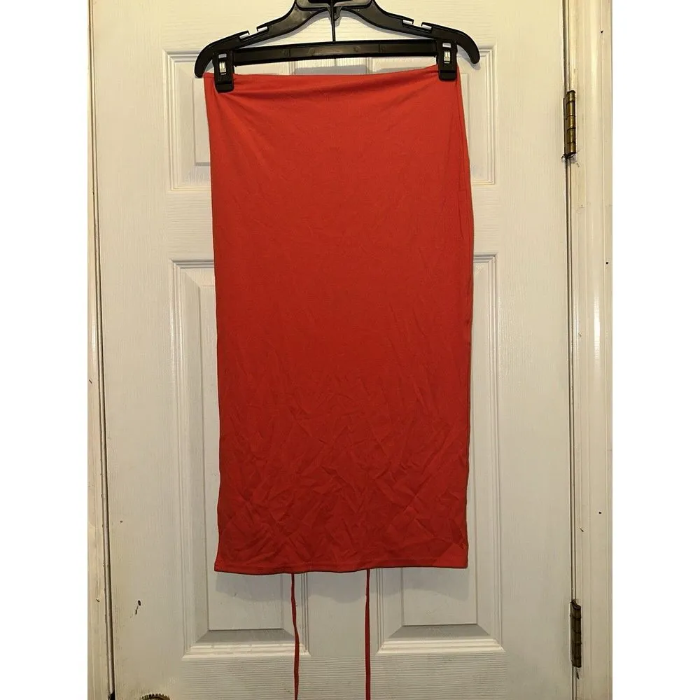 we wore what Cutout Midi Skirt‎ Cherry Red Size Medium - Image 5