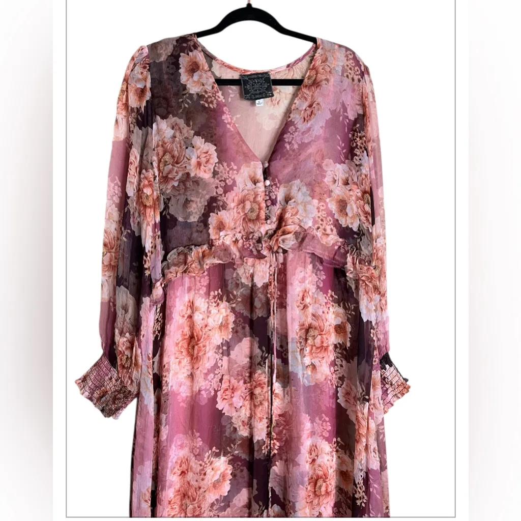 Johnny Was CARINA 100% SILK MAXI DRESS SIZE XL - Image 7