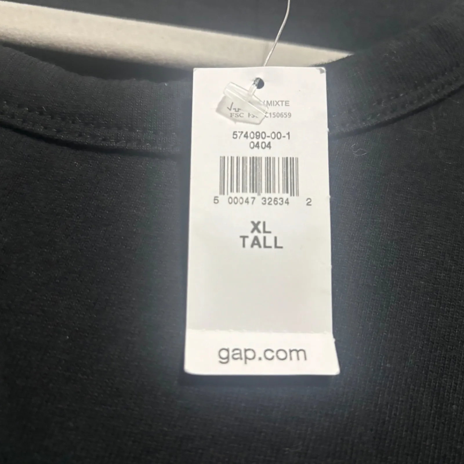GAP Black T Shirt Midi Dress XL Tall Gathered Waist Casual - Image 3