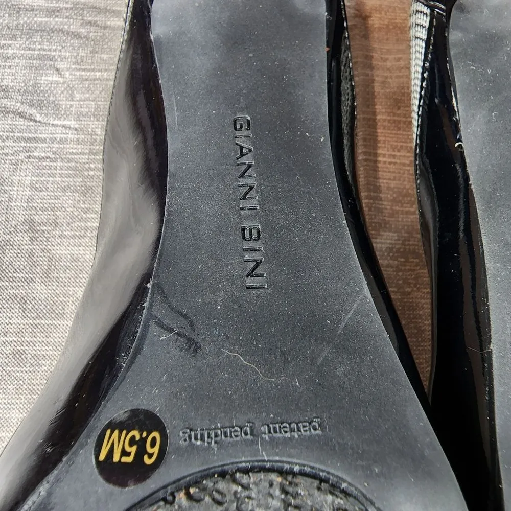 Gianni Bini Women 6.5M Shoes Spike Heels Black White Houndstooth Plaid - Image 12