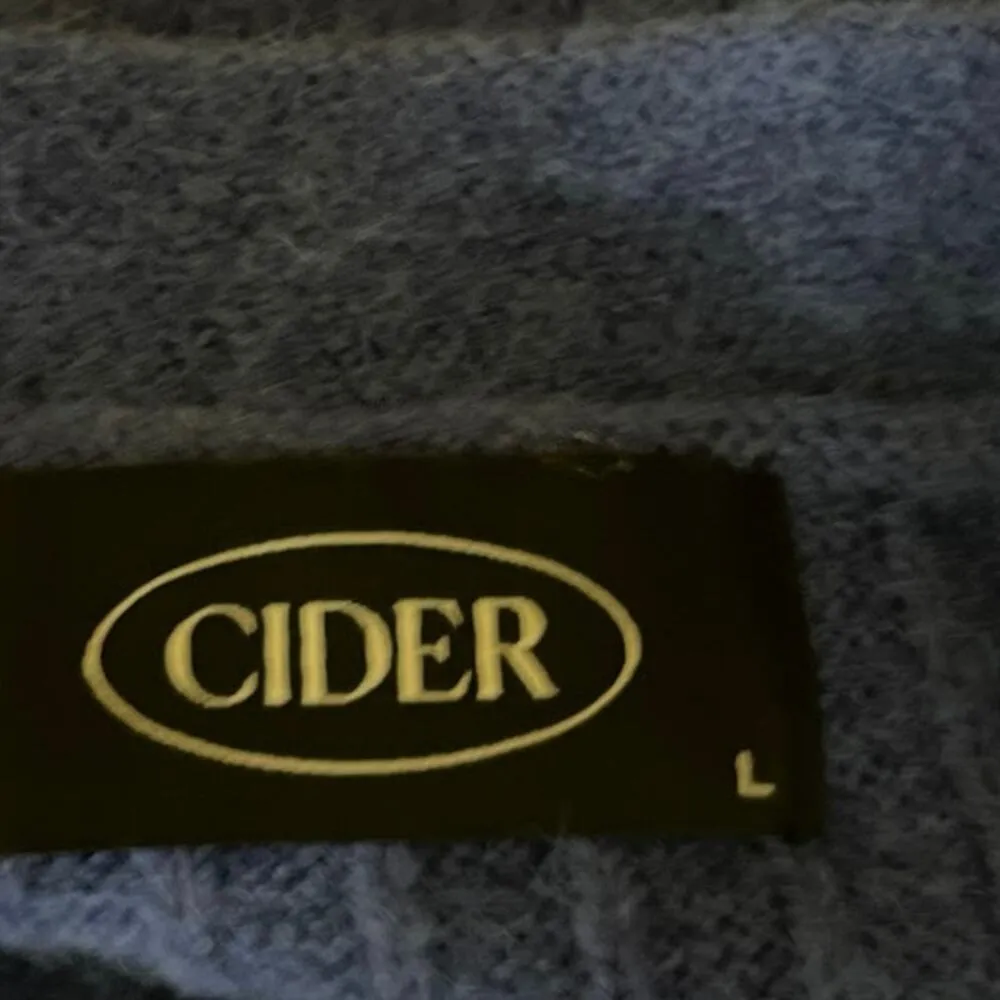 Cider Women's Blue Ribbed Knit Long Sleeve Button Down Cardigan Sweater Top Sz L - Image 4