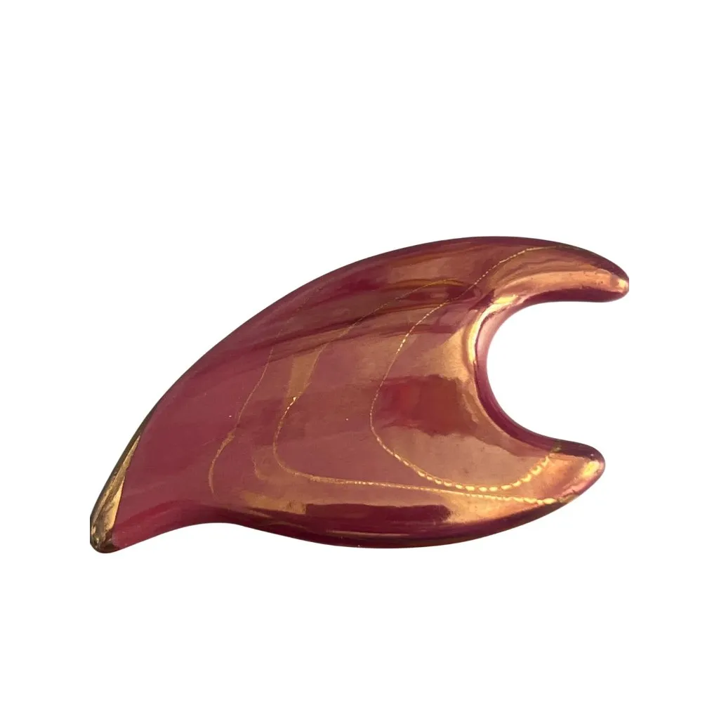 Vintage Artisan Pottery Clay Pin Brooch Wine Gold Abstract MCM Estate 2.5" Purple - Image 4