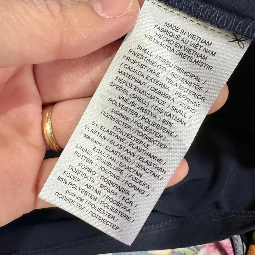 Lauren Ralph Lauren Cleora Front Twisted Floral Jersey Surplice Dress Navy 12 - Image 14