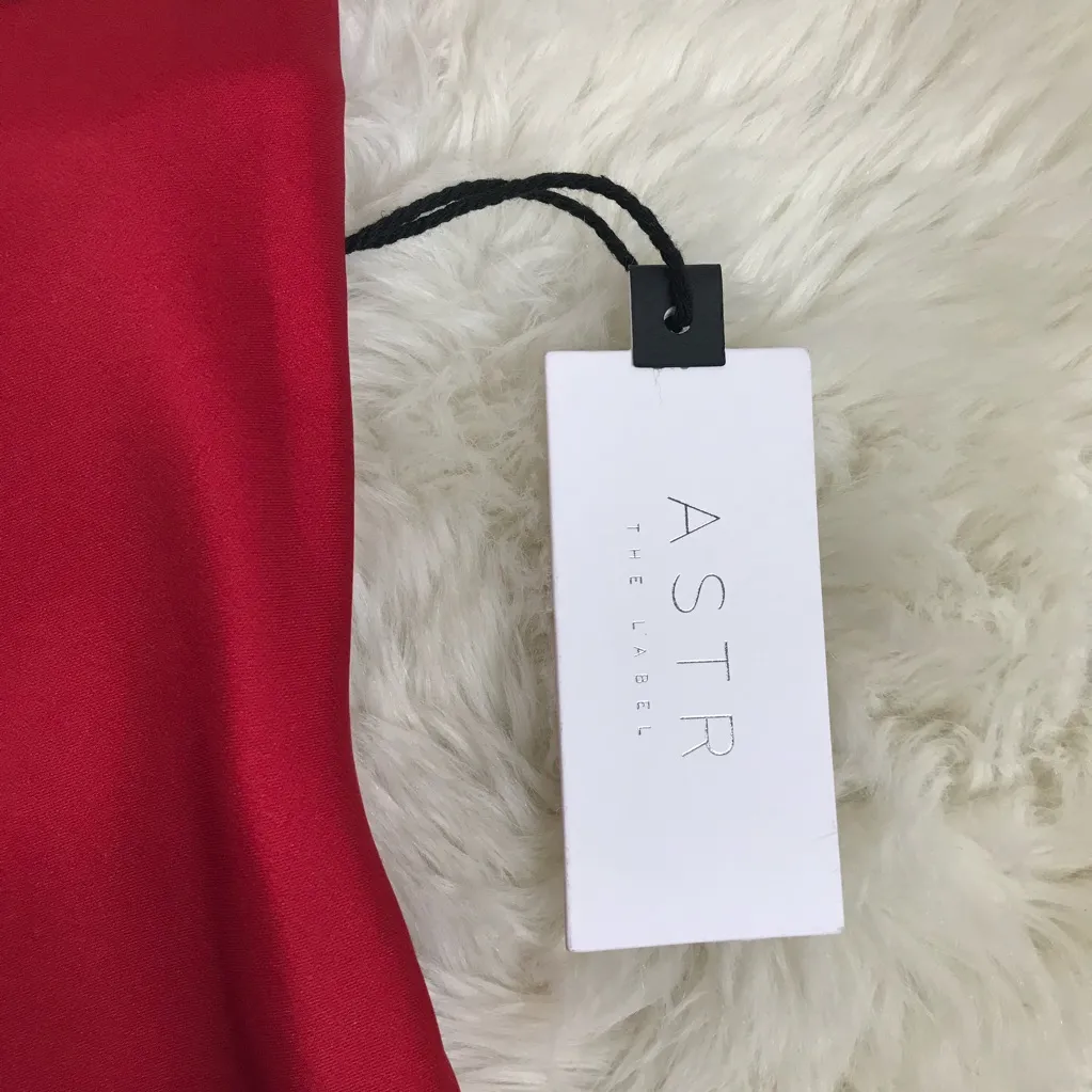ASTR The Label Gaia Red Satin Slip Dress Midi Thigh Slit Medium‎ Sexy Going Out - Image 7