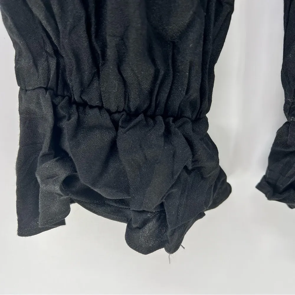 lovers + friends black pull on ruffle hem pants size Medium - Image 3