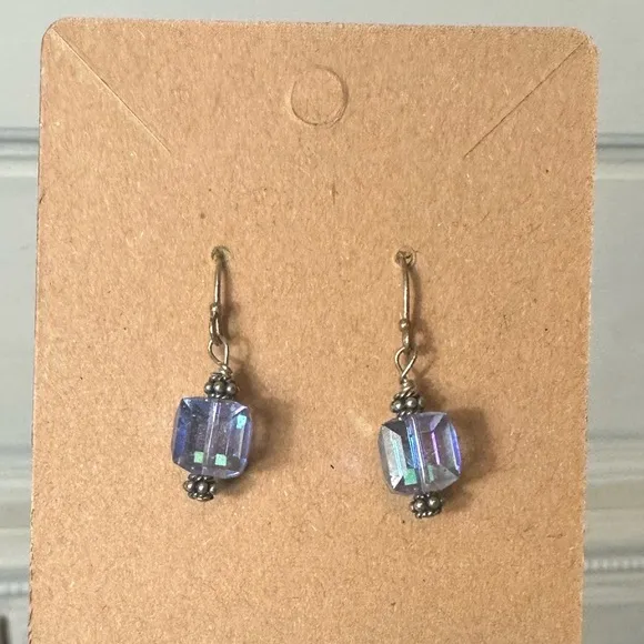 Crystal Dangling‎ Earrings Silver - Image 2