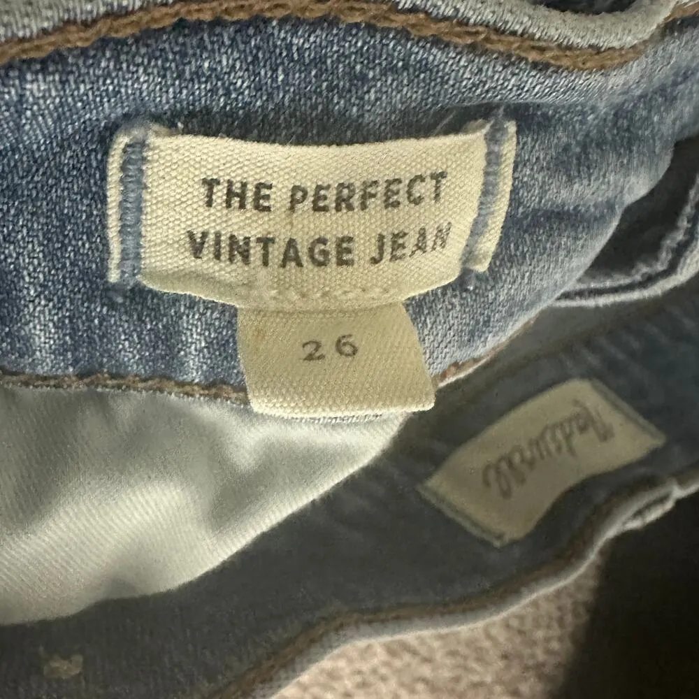 Madewell Perfect Vintage Jeans in Ainsworth Wash Womens 26 Frayed Hem Minimalist - Image 7