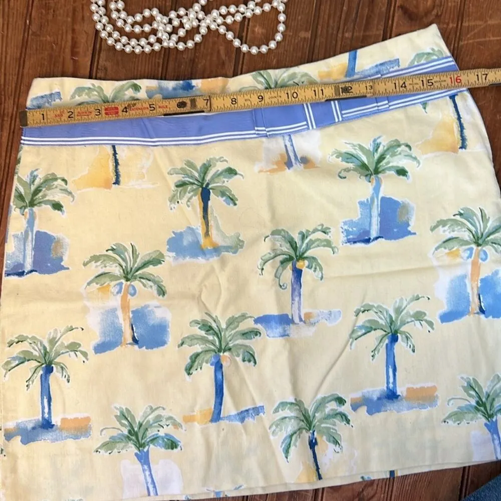 Women’s vintage Molly B preppy Mini skirt yellow palm trees size 8 made in USA - Image 2
