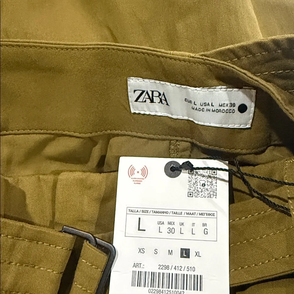 NWT ZARA ZW COLLECTION KAMARLI WIDE-LEG Pant Olive Green Large Bloggers Fave - Image 10