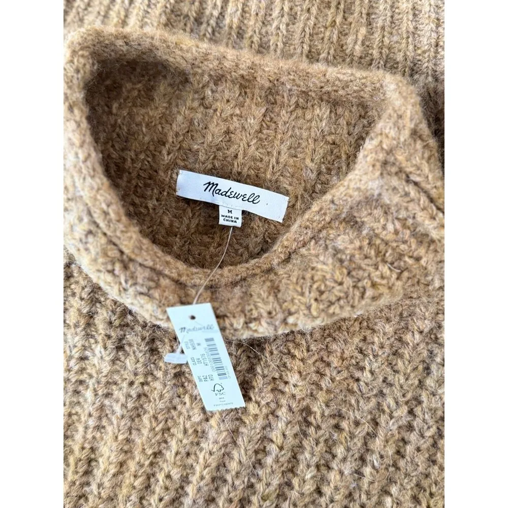 NWT Madewell Womens Vest Brown Stimpson Sweater Wool Knit Ribbed Pullover Medium - Image 4