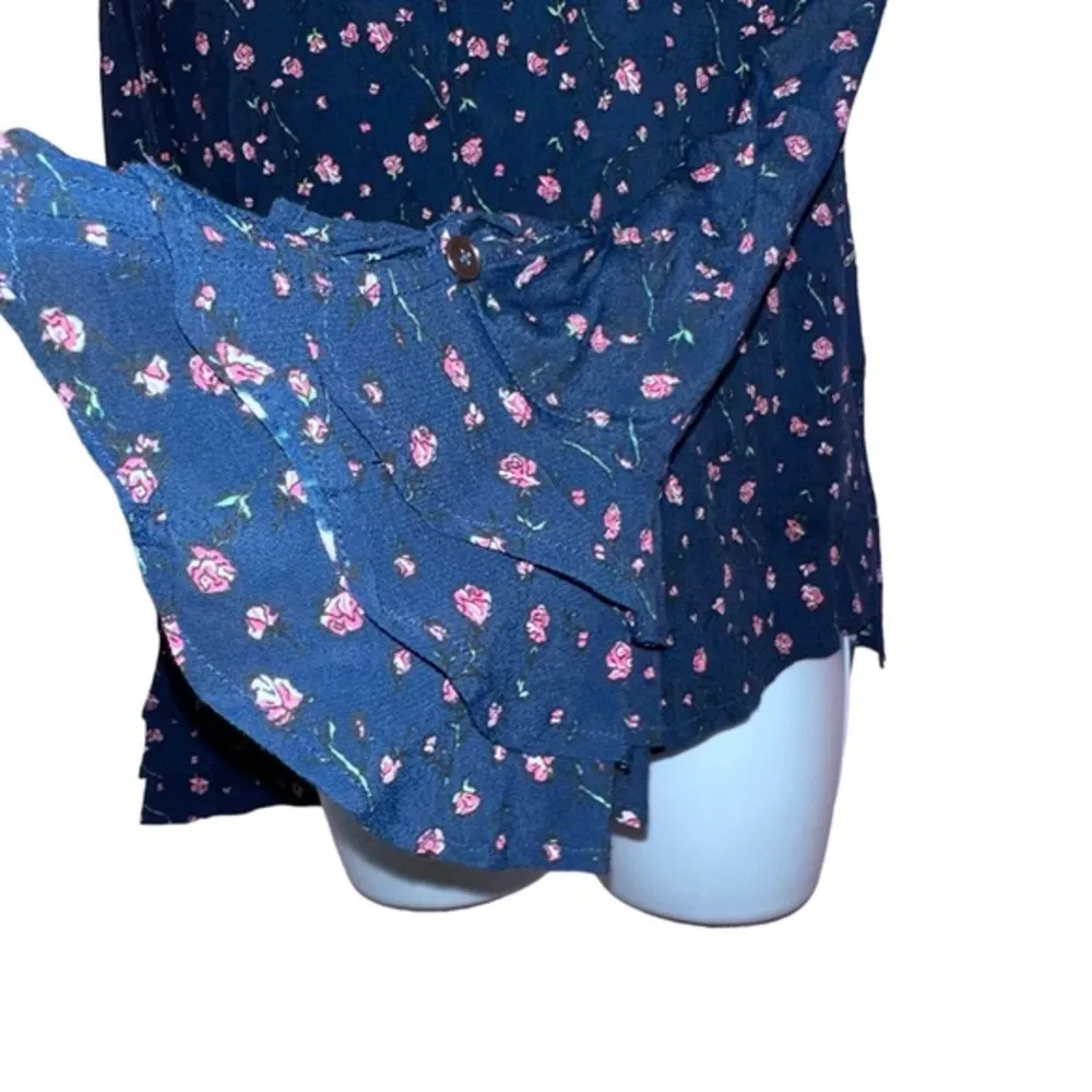 CLEOBELLA Phoebe Ruffled‎ Long Sleeve Floral Top Blue Size S - Image 7