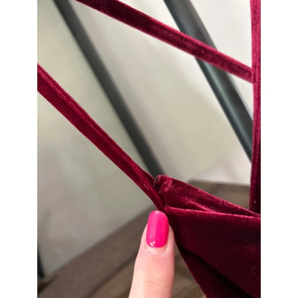 Amanda Uprichard Jasalina Velvet Mini Dress Wine Womens Size XS - Image 9