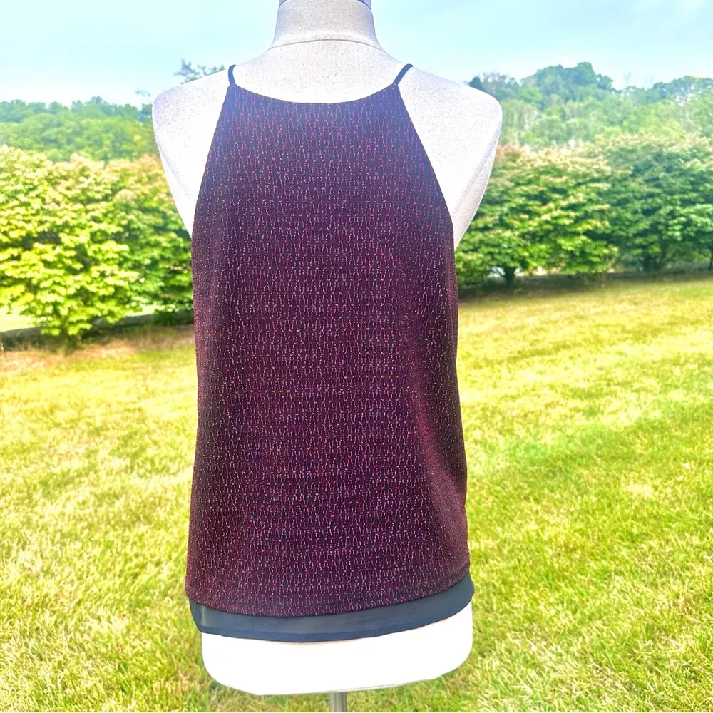 GUESS Bling Black/Red Sleeveless Aurelie Double Layer Top - Image 7