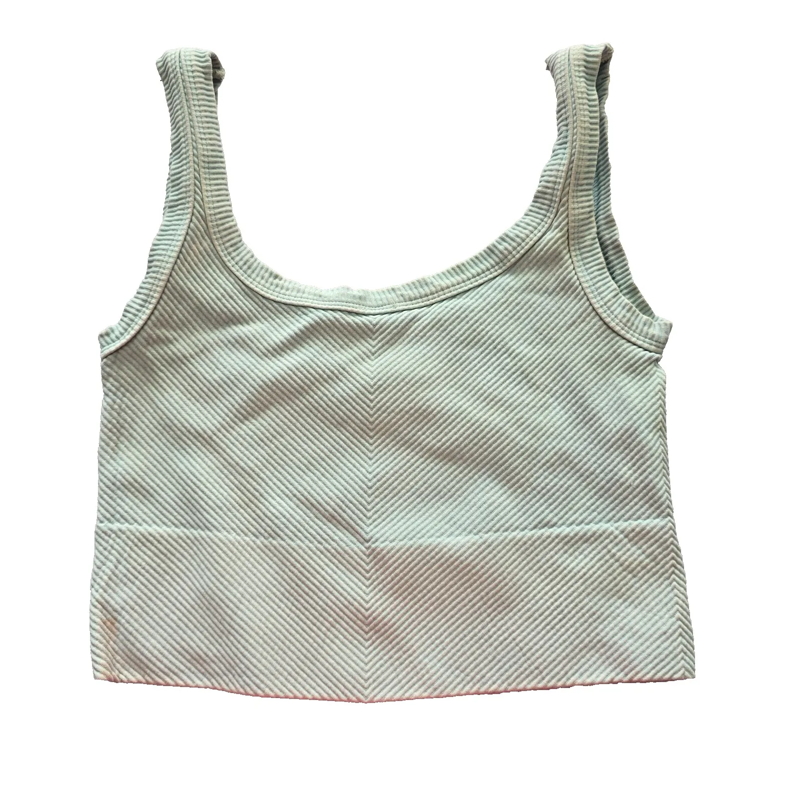 Ribbed Comfort Y2K Bra Top Wireless Pullover Stretch Sleep Nikibiki Blue Small - Image 2