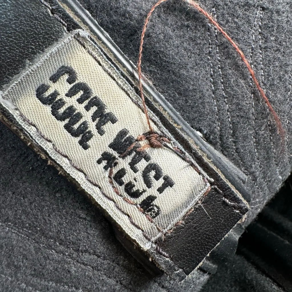 Vintage Code West Black Leather Croc Snake Cowboy Boots size 7 Western - Image 3