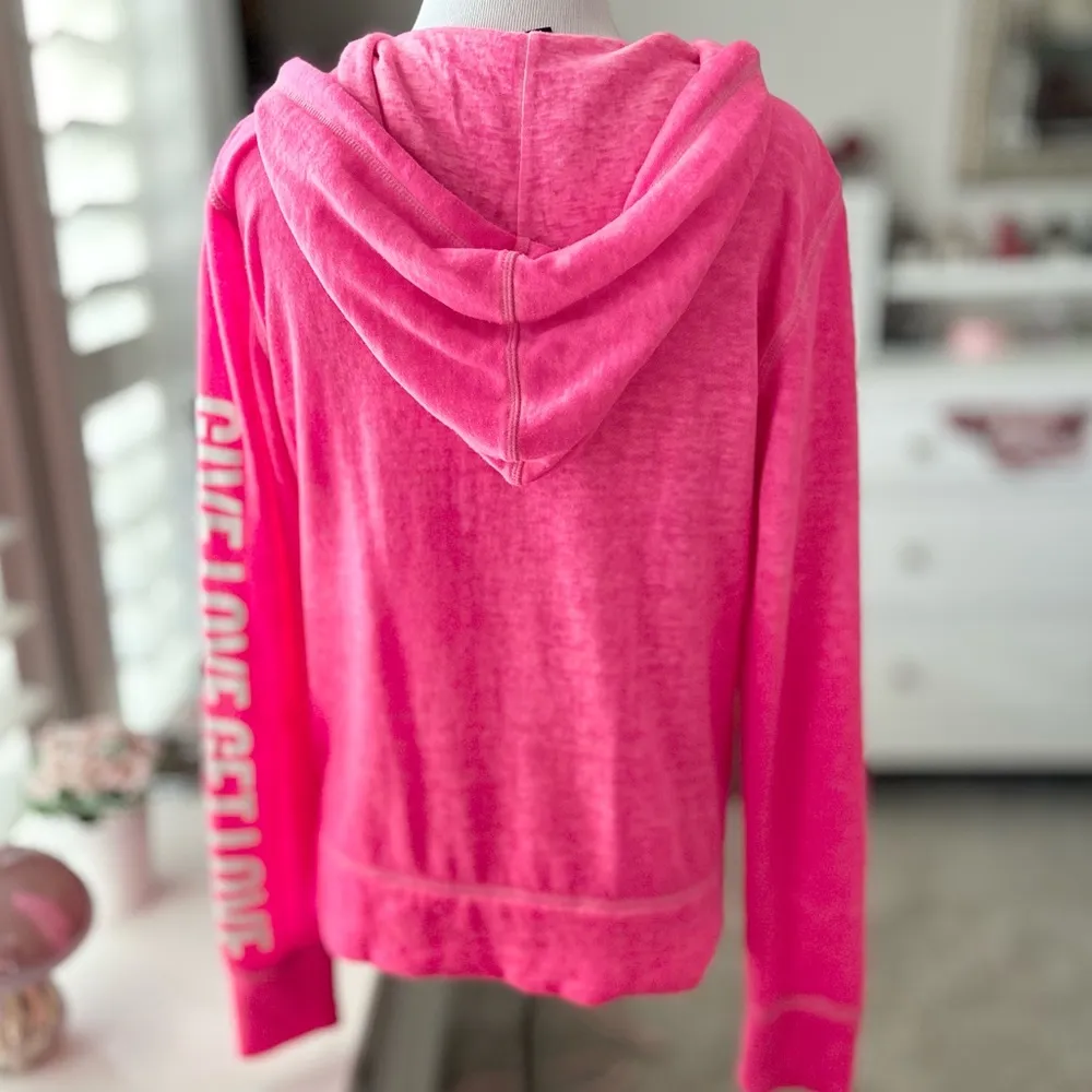 Betsy Johnson Pink Burnout Hoodie Small - Image 3