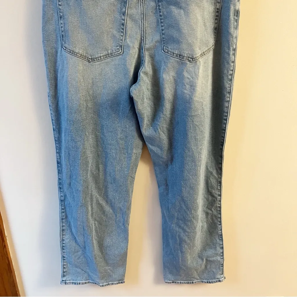 Hollister High Rise Dad Jeans Size 14R/32 Medium Blue Wash Distressed NEW - Image 8